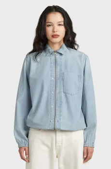 Женская голубая джинсовая рубашка Relaxed Голубой L G-Star RAW D29109,E356