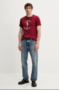 Хлопковая футболка Fiorucci Burgundy Dreaming of You Regular Fit T-Shirt