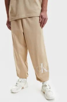 Мужские бежевые спортивные брюки Archival Monologo Erkek Siyah Pantolon Бежевый XXL Calvin Klein Jeans J30J322482