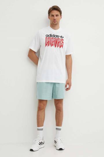 Хлопковая футболка adidas Originals мужская цвет белый с принтом IX9650 Хлопковая футболка adidas Originals мужская цвет белый с принтом IX9650