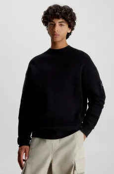 Мужской черный джемпер BADGE RELAXED SWEATER Черный XXL Calvin Klein Jeans J30J323986