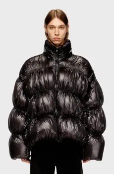 Мужской черный пуховик W-CHOCO Черный 46 Diesel A18491 0DEBT