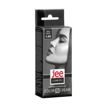 Крем-краска для бровей и ресниц Jee Cosmetics Eyebrow & Eyelash Dye Color Cream 1.00 Глубокий черный, 5 мл Крем-краска для бровей и ресниц Jee Cosmetics Eyebrow & Eyelash Dye Color Cream 1.00 Глубокий черный, 5 мл