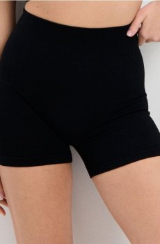 Безшовні рифлені велосипедні шорти - чорний