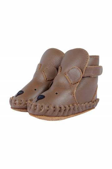 Кожаные кроссовки для младенцев Donsje Kapi Classic Booties Bear цвет коричневый 1028001 Кожаные кроссовки для младенцев Donsje Kapi Classic Booties Bear цвет коричневый 1028001