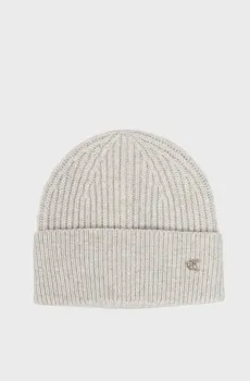 Мужская серая шерстяная шапка METAL WOOL Серый ONESIZE Calvin Klein LV04D8032G