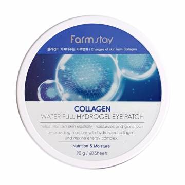 Гидрогелевые патчи для кожи вокруг глаз FarmStay Water Full Hydrogel Eye Patch с коллагеном, 60 шт Гидрогелевые патчи для кожи вокруг глаз FarmStay Water Full Hydrogel Eye Patch с коллагеном, 60 шт
