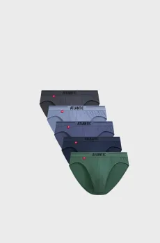 Мужские брифы (5 шт) Разноцветный XL Atlantic 5SMP-004