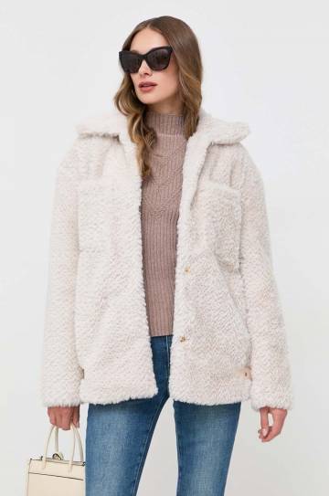 Куртка Silvian Heach женская цвет бежевый переходная oversize Куртка Silvian Heach женская цвет бежевый переходная oversize