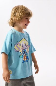 Reserved - Бавовняна футболка Lilo і Stitch - світло-блакитний - 970IX-50X