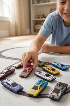 Набір гоночних машинок 10 штук - різнобарвний