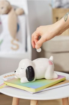 Скарбничка з мотивом собаки - білий