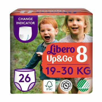 Подгузники-трусики Libero Up&Go размер 8 (19-30 кг), 26 шт Подгузники-трусики Libero Up&Go размер 8 (19-30 кг), 26 шт