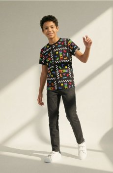 Футболка з принтом Tetris - чорний