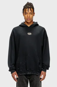 Мужское черное худи S-BOXT-HOOD-T10 Черный L Diesel A19416 0IPAC