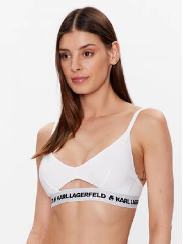 KARL LAGERFELD Бюстгальтер бралетт Peephole Logo 211W2101 Білий KARL LAGERFELD Бюстгальтер бралетт Peephole Logo 211W2101 Білий
