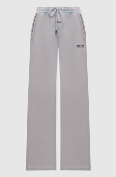Серые спортивные брюки с вышивкой логотипа