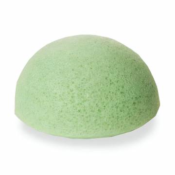 Конжаковый спонж Cosmo Shop Konjac мини, полумячик, 7.5*3.5 см, зеленый чай, 1 шт (KJHB1green)