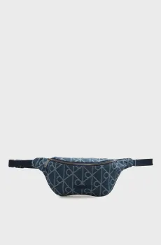 Мужская голубая джинсовая поясная сумка EMBLEM AOP Голубой ONESIZE Calvin Klein LV04D3430G