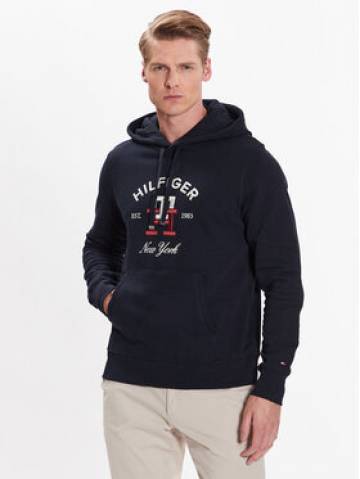 Tommy Hilfiger Світшот Curved Monogram MW0MW30017 Cиній Regular Fit Tommy Hilfiger Світшот Curved Monogram MW0MW30017 Cиній Regular Fit
