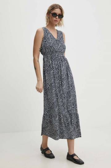 Платье Answear Lab цвет синий maxi расклешённая Платье Answear Lab цвет синий maxi расклешённая