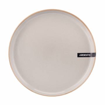 Тарелка обеденная Ardesto Apulia керамическая, серая, 26.6 см (AR2927AG)