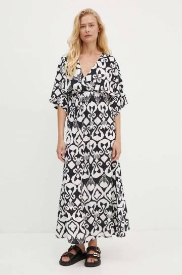 Платье Answear Lab цвет чёрный maxi расклешённая Платье Answear Lab цвет чёрный maxi расклешённая