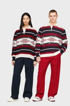 Кофта в полоску TH х CLOT RUGBY (унисекс) Разноцветный L Tommy Hilfiger MW0MW34804