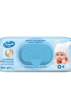 Детские влажные салфетки Smile Baby Экстракт ромашки и алоэ, с клапаном, 100 шт
