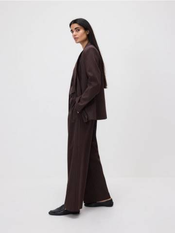 Reserved - Вільні штани зі складками - темно коричневий - 331GF-89P