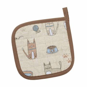 Прихватка кухонная Home Line Кот на кухне, песочная, 20*20 см (полупанама) (175298) Прихватка кухонная Home Line Кот на кухне, песочная, 20*20 см (полупанама) (175298)