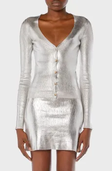 Женский серебристый кардиган M-ISOTTA Серебряный M Diesel A15566 0HNAT