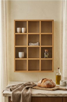 Полиця з квадратними секціями - бежевий