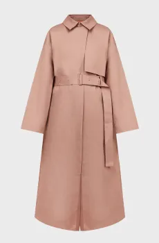 Женский пудровый плащ BONDED COTTON TRENCH COAT Розовый 38 Calvin Klein K20K206318