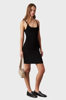 Женское черное платье RAYON SWEATER DRESS Черный S Calvin Klein Jeans J20J224839