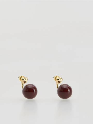 Reserved - Сережки-підвіски - буряковий - 475FD-83X