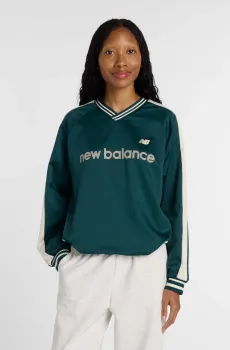 Женский бирюзовый реглан Satin Woven Pullover Зеленый XS New Balance WT61145IAAV