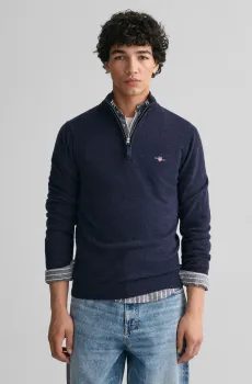 Мужская темно-синяя шерстяная кофта SUPERFINE Синий L Gant 87213