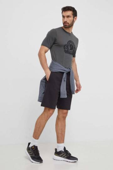 Шерстяная футболка Fjallraven Abisko Wool Classic цвет серый с принтом F84117 Шерстяная футболка Fjallraven Abisko Wool Classic цвет серый с принтом F84117