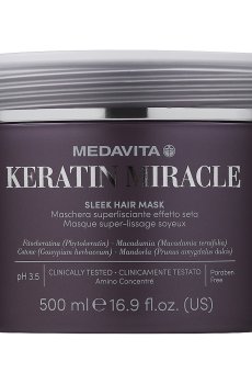 Разглаживающая маска для волос Medavita Keratin Miracle Sleek Hair Mask, 500 мл