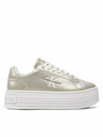 Calvin Klein Jeans Снікерcи Bold Platf Low Lace Lth Ml Mtl YW0YW01464 Écru Calvin Klein Jeans Снікерcи Bold Platf Low Lace Lth Ml Mtl YW0YW01464 Écru