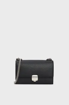 Женская черная сумка FORGED CHAIN FLAP BAG21 Черный ONESIZE Calvin Klein K60K612715