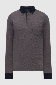 Синее поло в узор