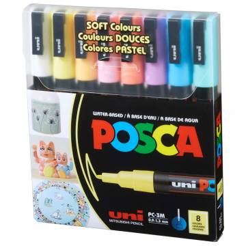 Набір маркерів UNI Posca Soft Color 8 шт (PC-3M SOFT COLOR 8C) Набір маркерів UNI Posca Soft Color 8 шт (PC-3M SOFT COLOR 8C)