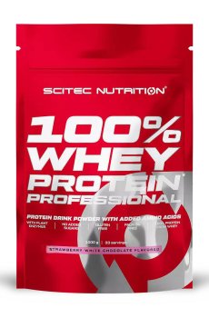 Протеин Scitec Nutrition 100% Whey Protein Professional Клубника и белый шоколад, в порошке, 1 кг