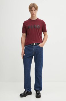 Хлопковая футболка HUGO Dulivio