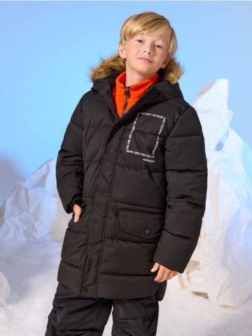 Пальто з каптуром - чорний