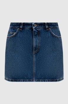 Синяя юбка джинсовая мини с патчем логотипа