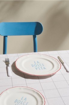 Тарілка з написом La Dolce Vita - блідо-зелений