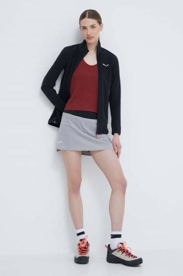 Спортивный топ Salewa Lavaredo Hemp Cropped женский цвет бордовый Спортивный топ Salewa Lavaredo Hemp Cropped женский цвет бордовый